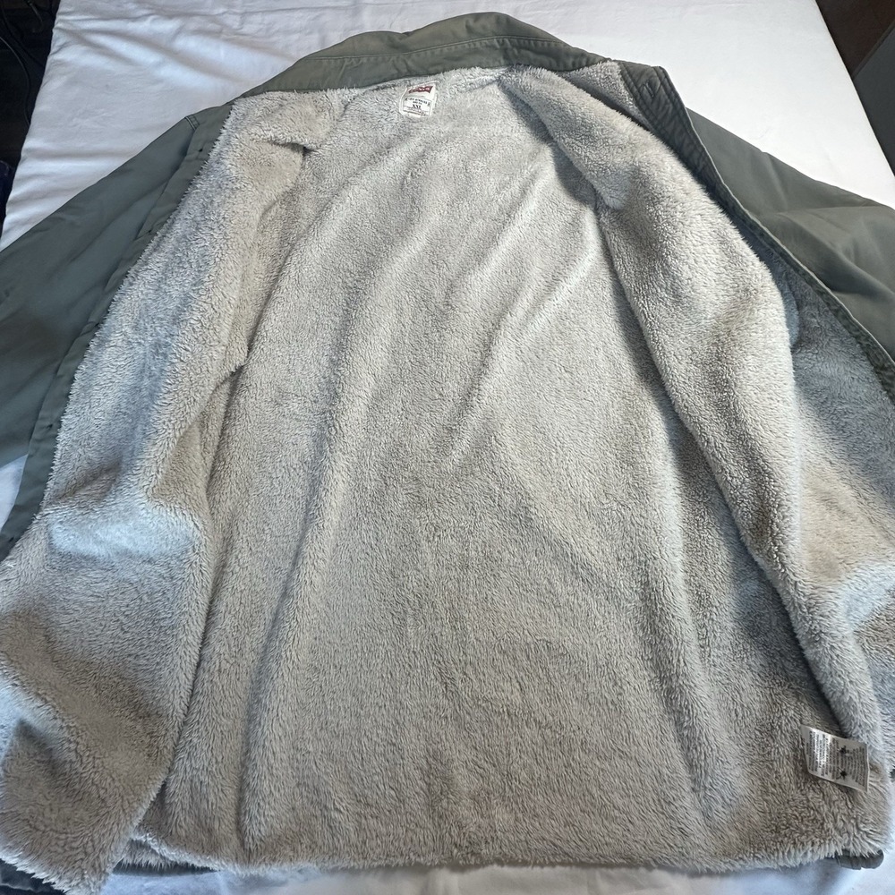 LEVIS Men's XXL Green/Gray Ripstop Sherpa Fleece Lined Shacket Shirt Jacket‎ - Picture 14 of 16